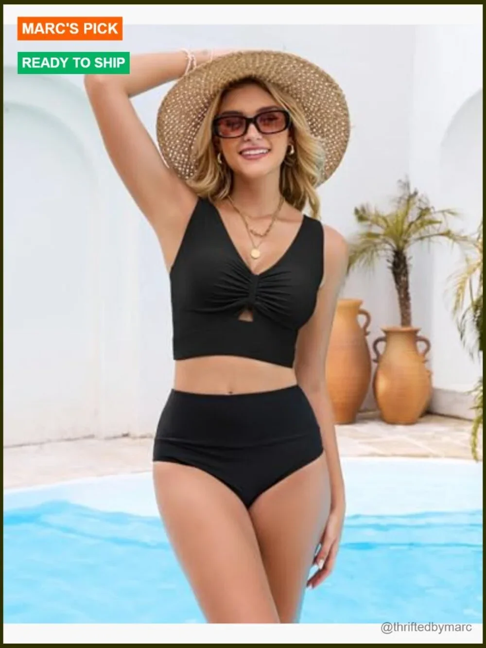 Cropped Knot Cut Out Bikini Top Adjustable Straps Padded Swim Top Only